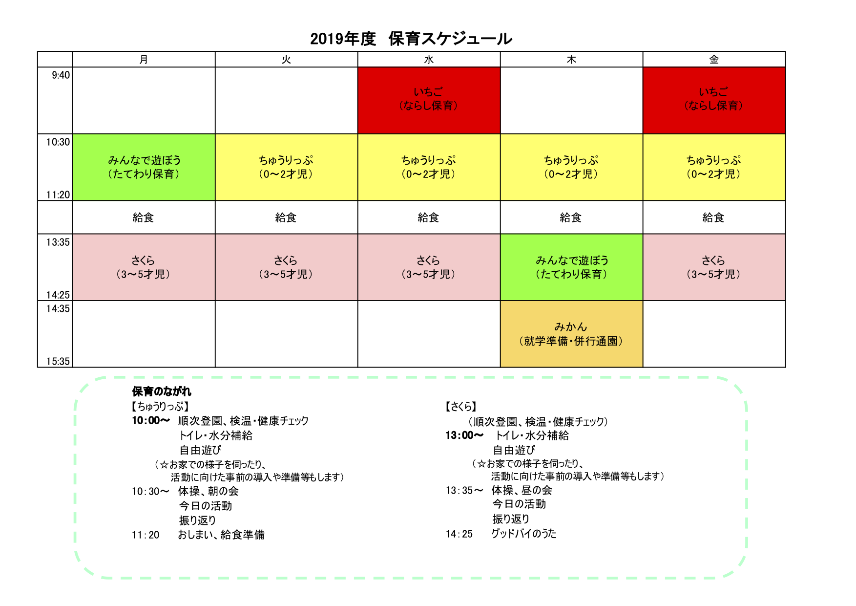 保育スケジュール